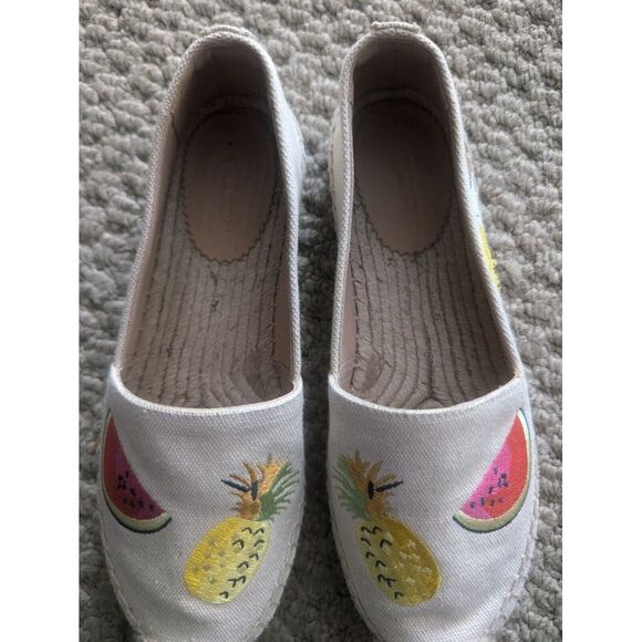 J Crew 6 5.Espadrilles Fruit Salad‎ Embroidered Shoes Pineapple Watermelon NWOB - Picture 3 of 6